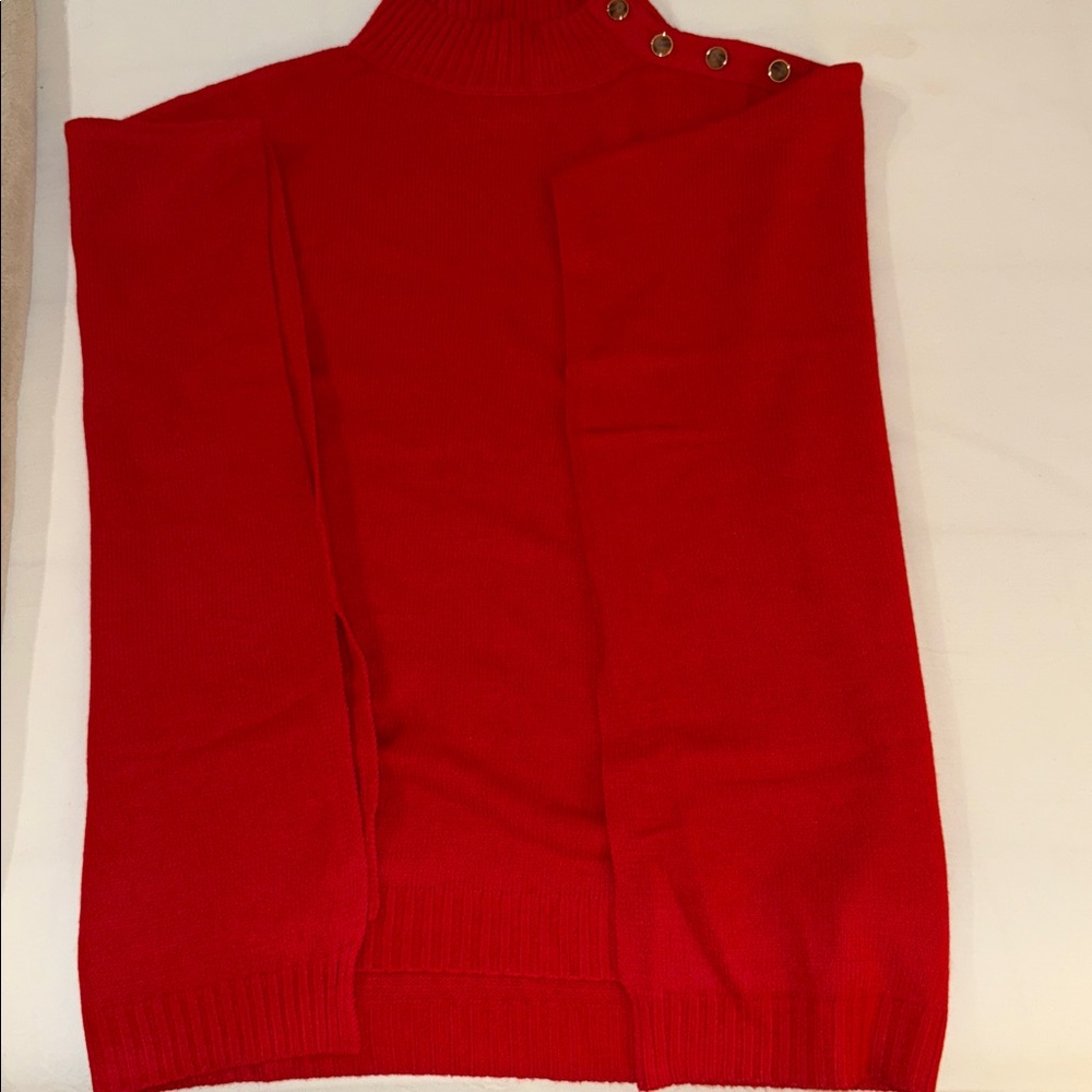 Brand new!!! Missing tag Red Turtleneck Sweater with Button Detail Free size